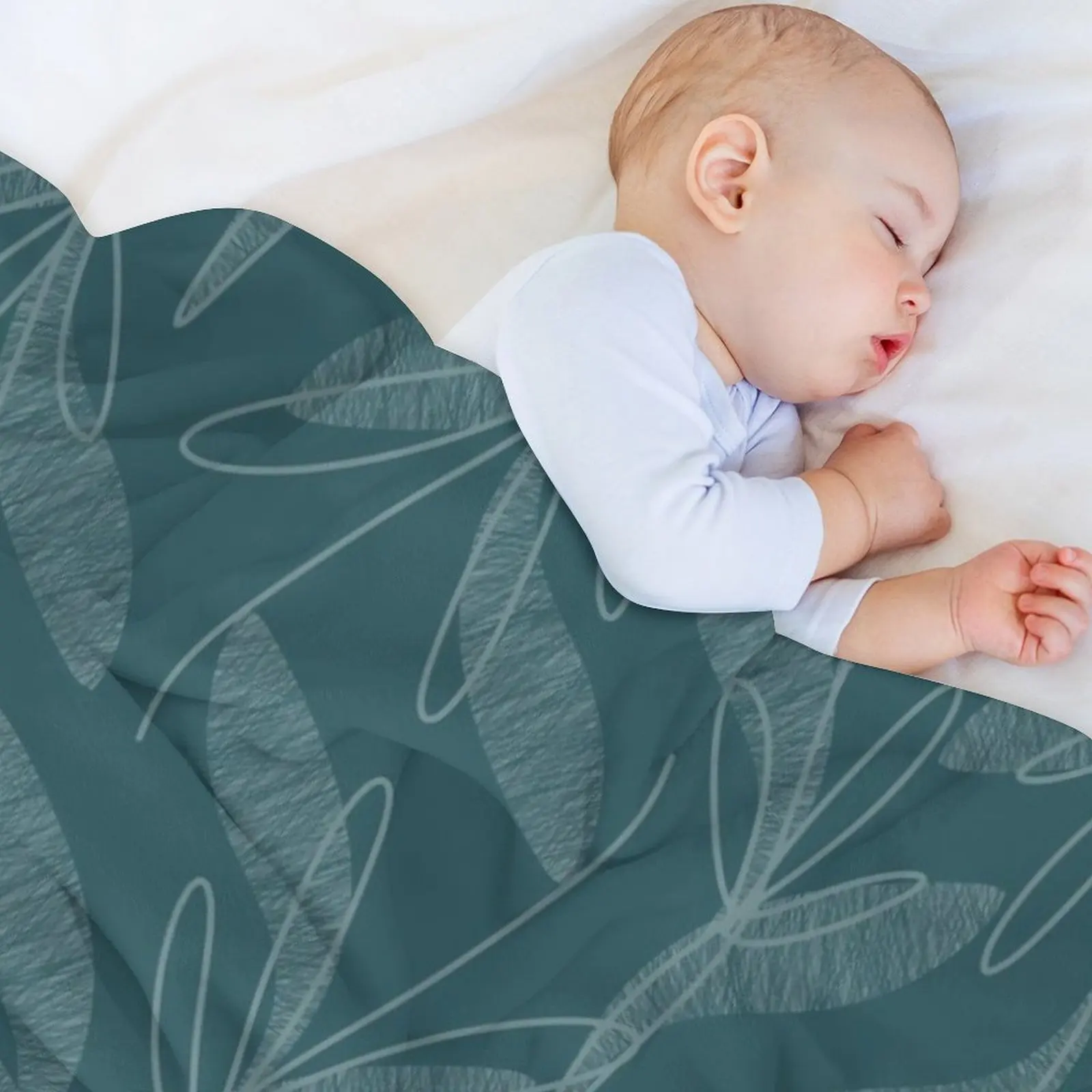 Ретро-одеяло с растительным узором в Dusky Steel синие оттенки Роскошные пляжные