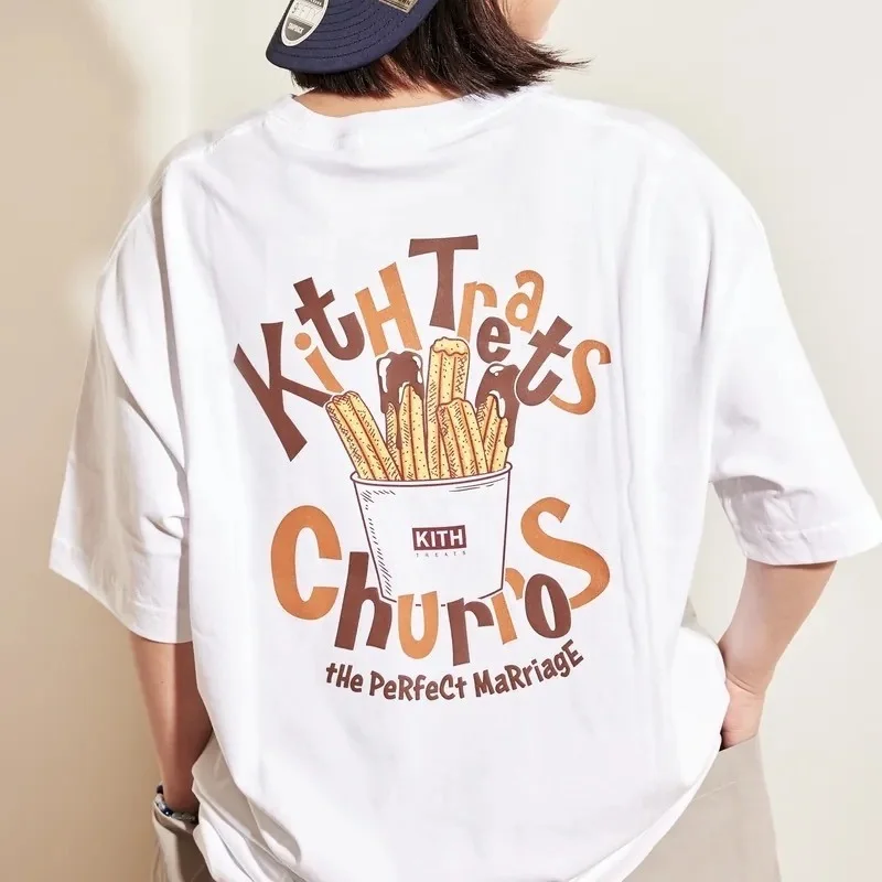 

KITH 2023ss TREATS French Fries T-shirt Men Women 1:1 High Quality Box Logo Pocket T Shirt Tee Tops Men Clothing gym