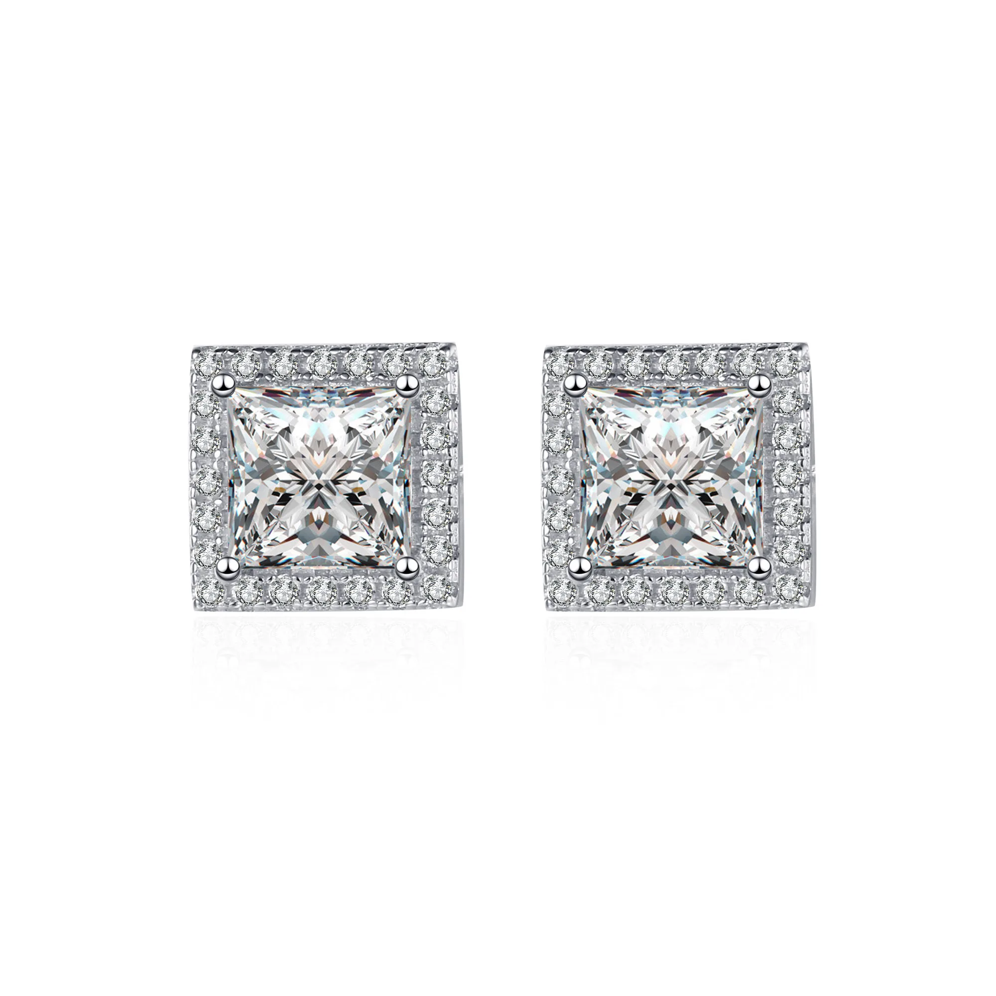 

Aisne 2ct 4ct Real VVS D Color Moissanite Stud Earrings For Women Top Quality 100% 925 Sterling Silver Sparkling Wedding Jewelry
