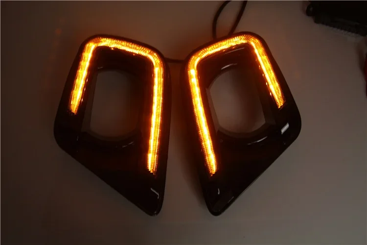 Светодиодный дневной светильник для Dodge путешествие Fiat Freemont 2014 2015 2016 желтый