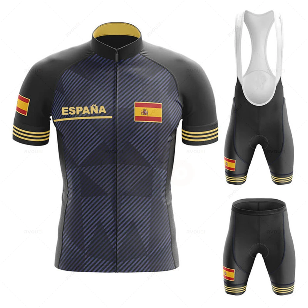 

Spain 2022 Cycling Set Man Cycling Jersey Short Sleeve Bicycle Clothing Kit Mtb Bike Wear Triathlon Uniforme Maillot Ciclismo