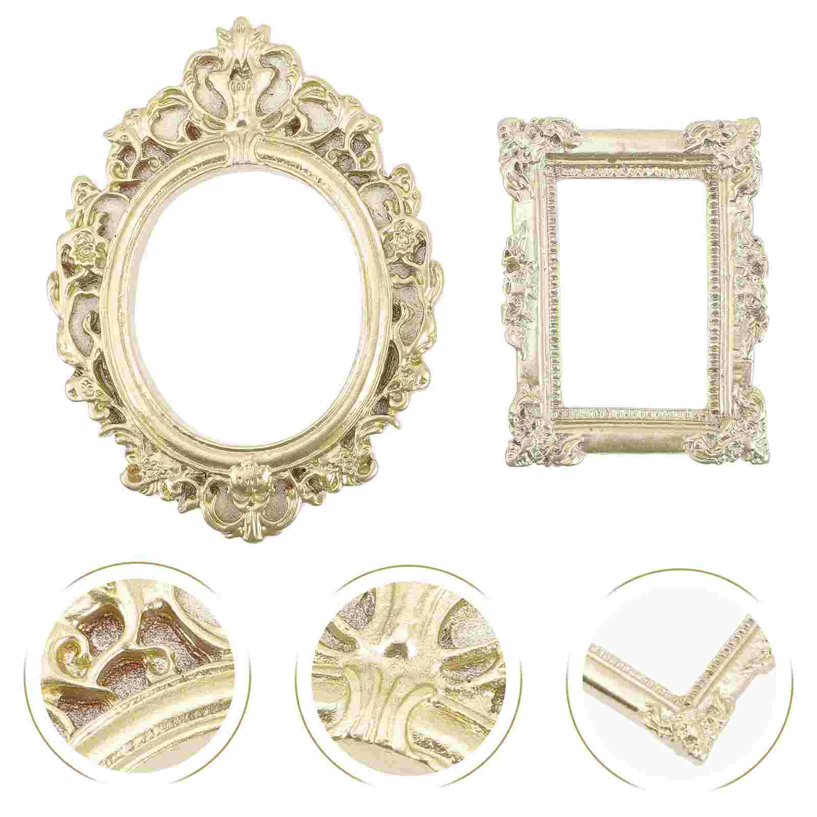 

Frame Photo Picture Frames Mini Vintage Miniature Diy Resin Holder Display Props Crafts House Background Making Decoration Place