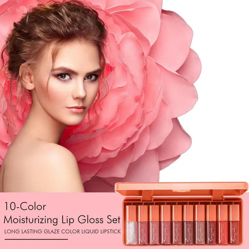 

Lip Gloss Samples 10 Pcs Cute 3.5g Orange Lip Glaze Samples Waterproof Long Lasting Moisturizing Lip Gloss Samples For Women