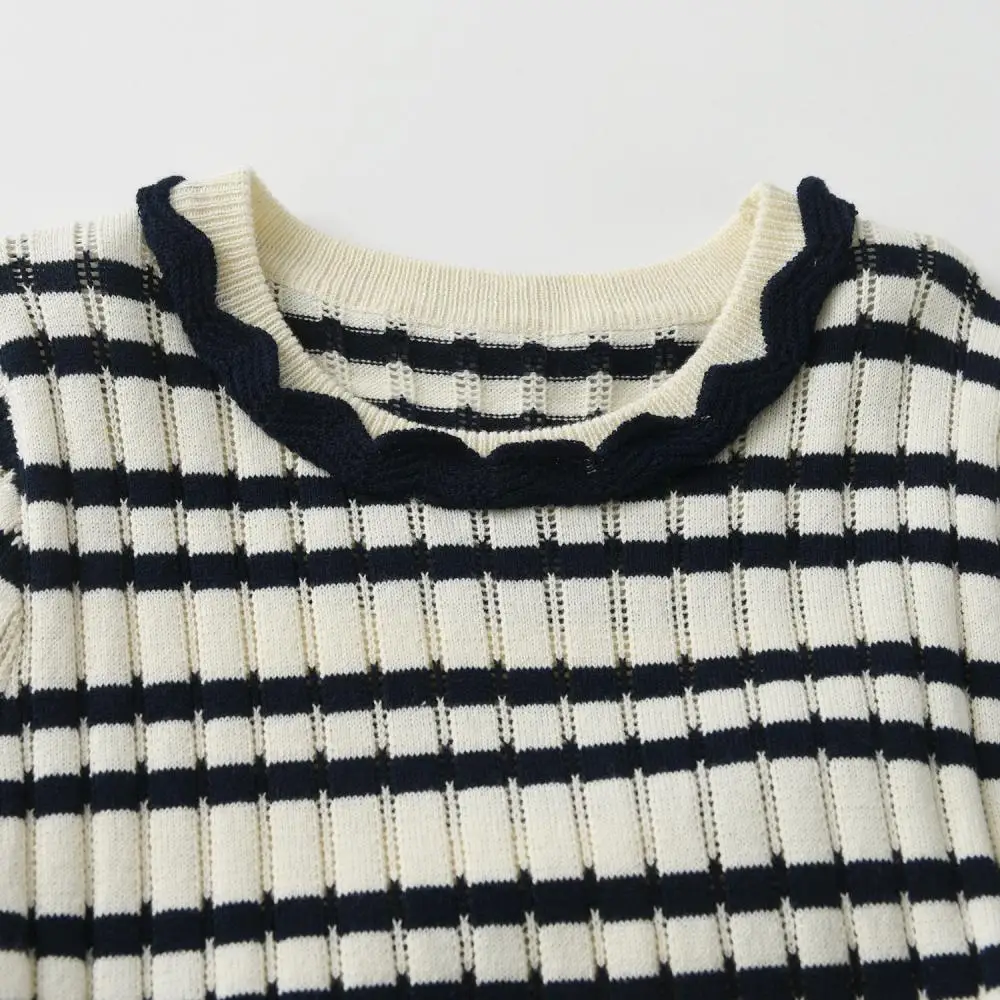 Детский вязаный хлопковый свитер летние детские вязаные крючком платья в