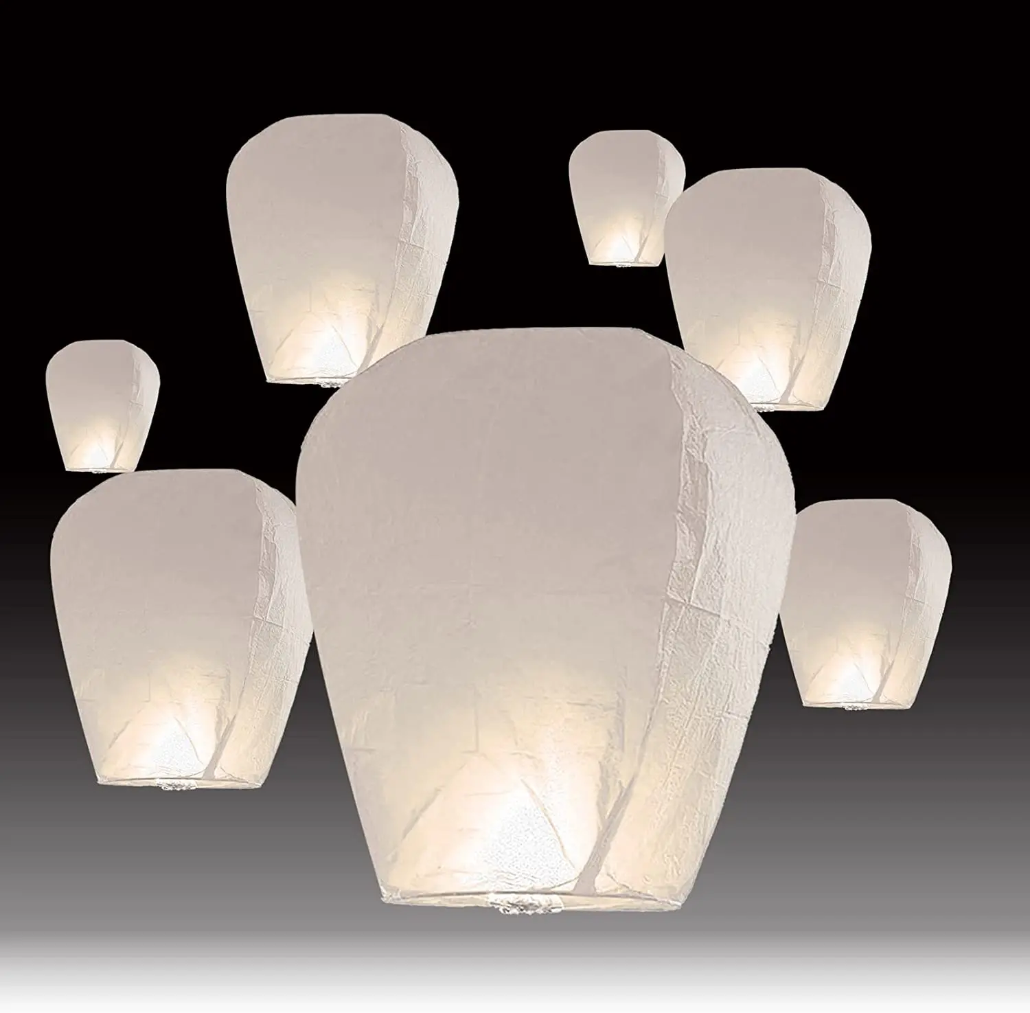 

White Paper Chinese Lanterns to Release in Sky Memorial Outdoor Eco Friendly Biodegradable Wishing Floating Lantern for Birthday