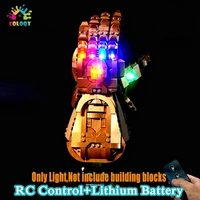 coloqy led light set compatible with 76191 thanos infinite gloves building blocks rc control toys for children christmas gifts
