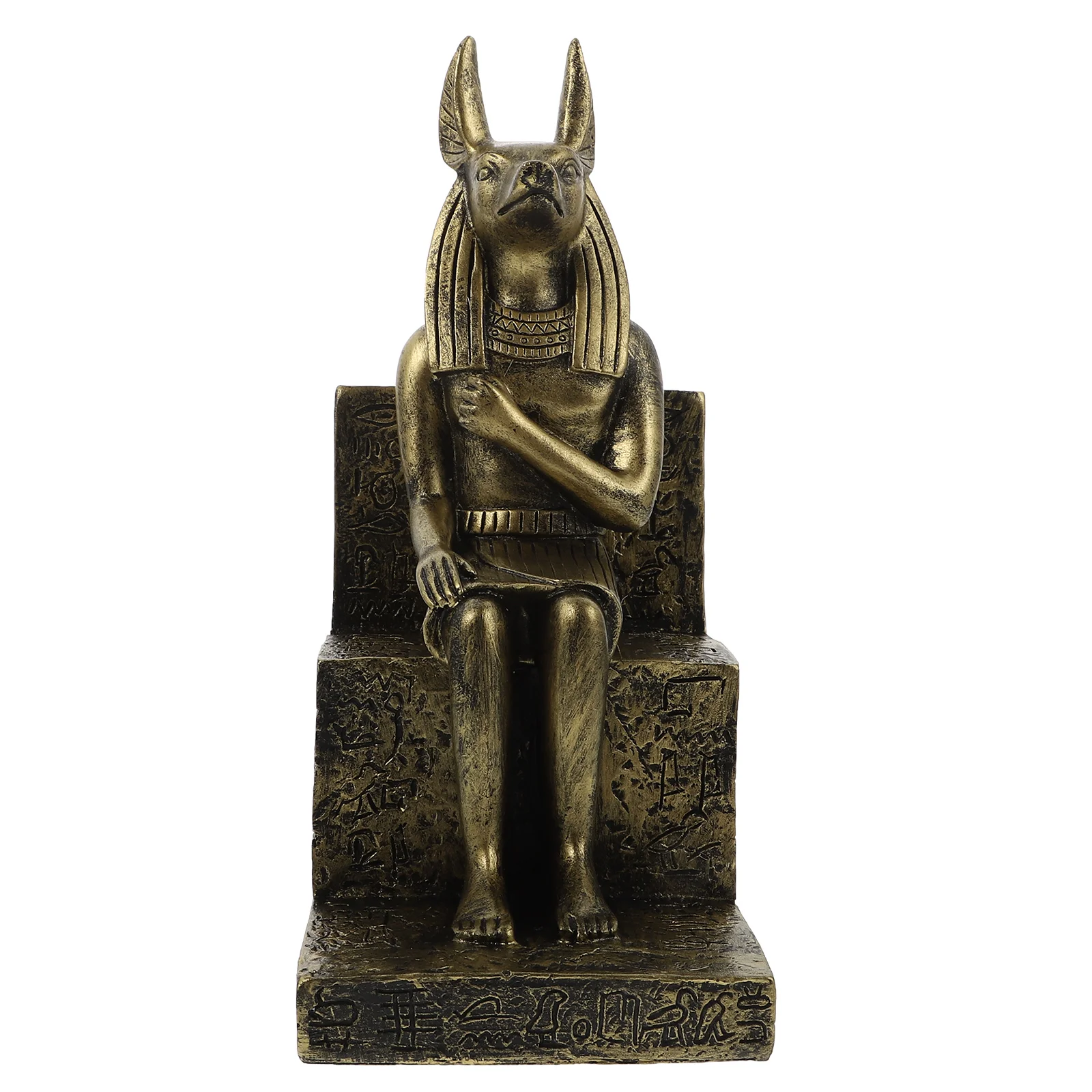 

Desk Decoration Figurines House Ornaments Resin Craft Statue Metal Model Wealth Statue Animal Dog Dog God Egyptian Ornament