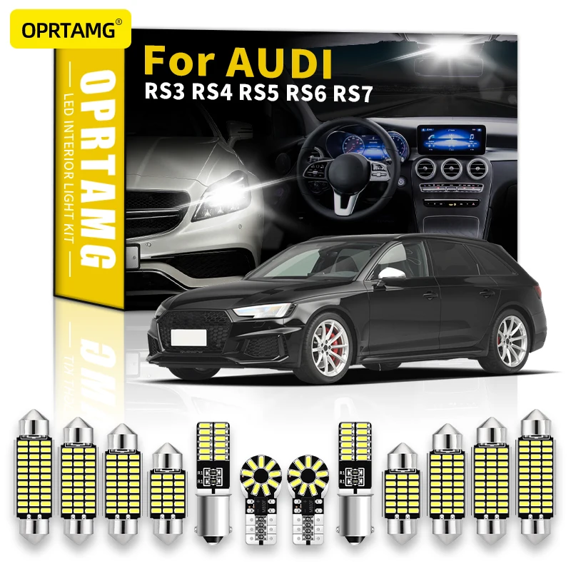 

OPRTAMG для AUDI RS3 RS4 RS5 RS6 RS7 2010 2012 2013 Автомобильные светодиодсветодиодный лампы для внутреннего освесветильник, автомобильные аксессуары