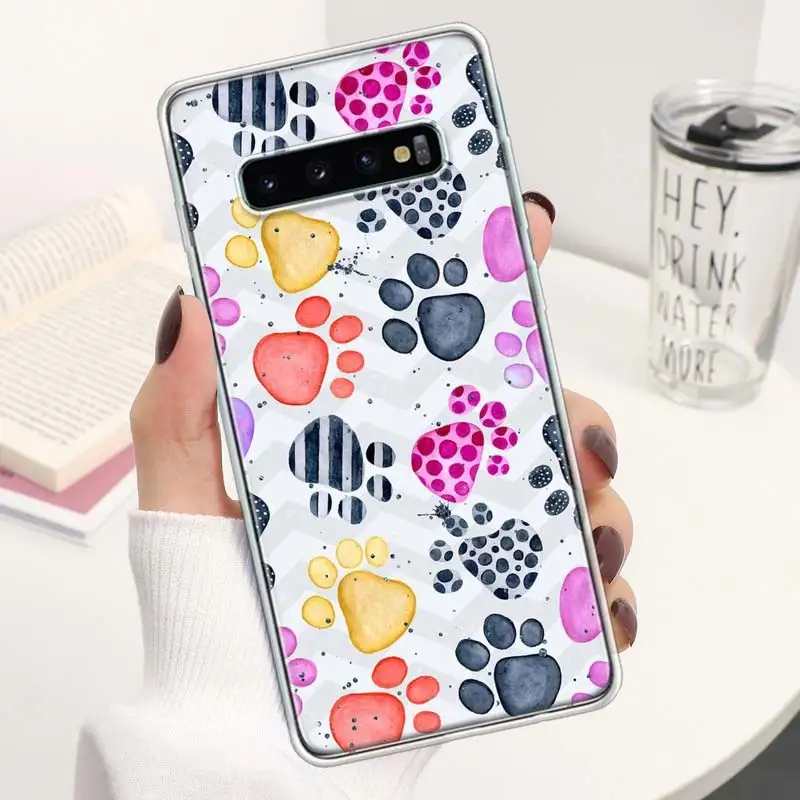 Мультяшный чехол с милыми собаками и лапами для телефона Samsung Galaxy S24 S23 Ultra S22 S21 S20 FE