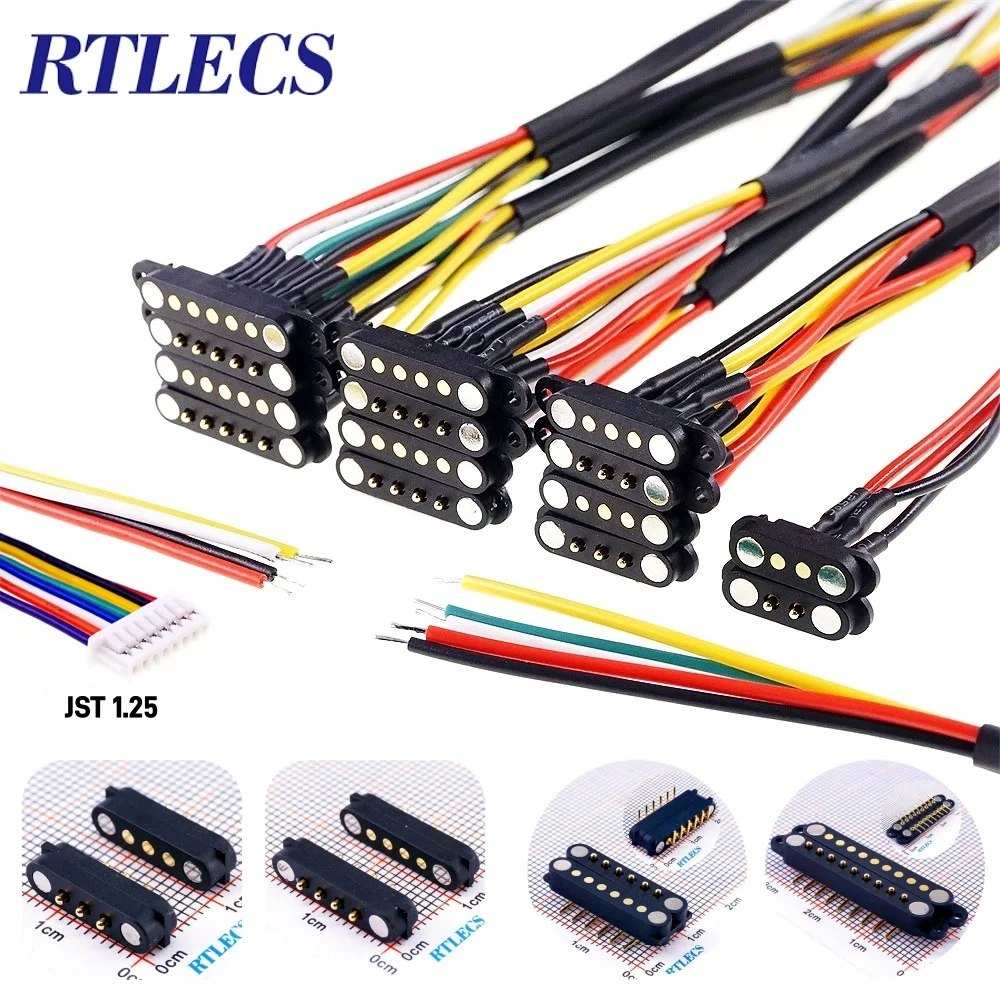 2A DC Magnetischer Pogo-Pin-Stecker 2Pin 3Pin 4 5 6 7 8 9 Pin Pogopin Männlich Weiblich Abstand 2,5/2,80 mm Federbelastete DC-Steckdose