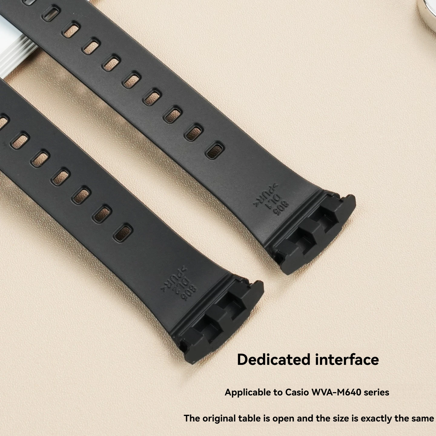 Фото Для Casio WAVE CEPTOR WVA-M640/M650/WVQ-M410 водонепроницаемый силиконовый ремешок для часов из смолы, черный сменный аксессуар №4