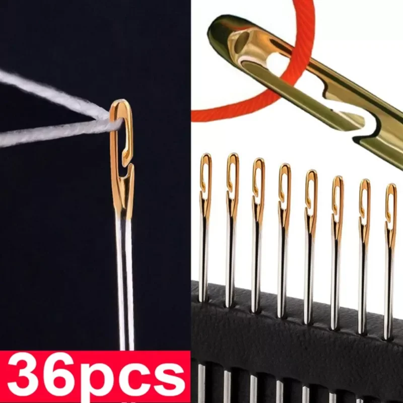 

Blind Needle Elderly Needle-side Hole Hand Household Sewing Stainless Steel Sewing Needless Threading Diy Jewelry