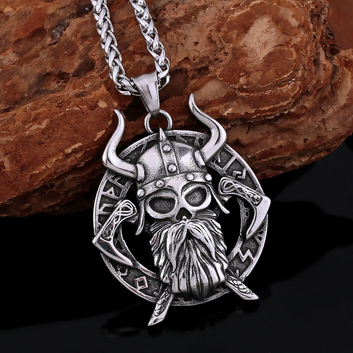 

Egyptian Pharaohs Mythical Viking Necklace Nordic Vintage Men's Stainless Steel Amulet Pendant Jewelry Free Shipping Products