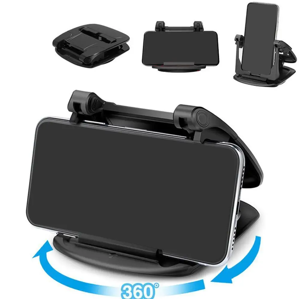 

Car Phone Holder Adjustable 360 Degree Navigation Dashboard In Car Mobile Support Clip Fold Holder Car Phone Kickstand