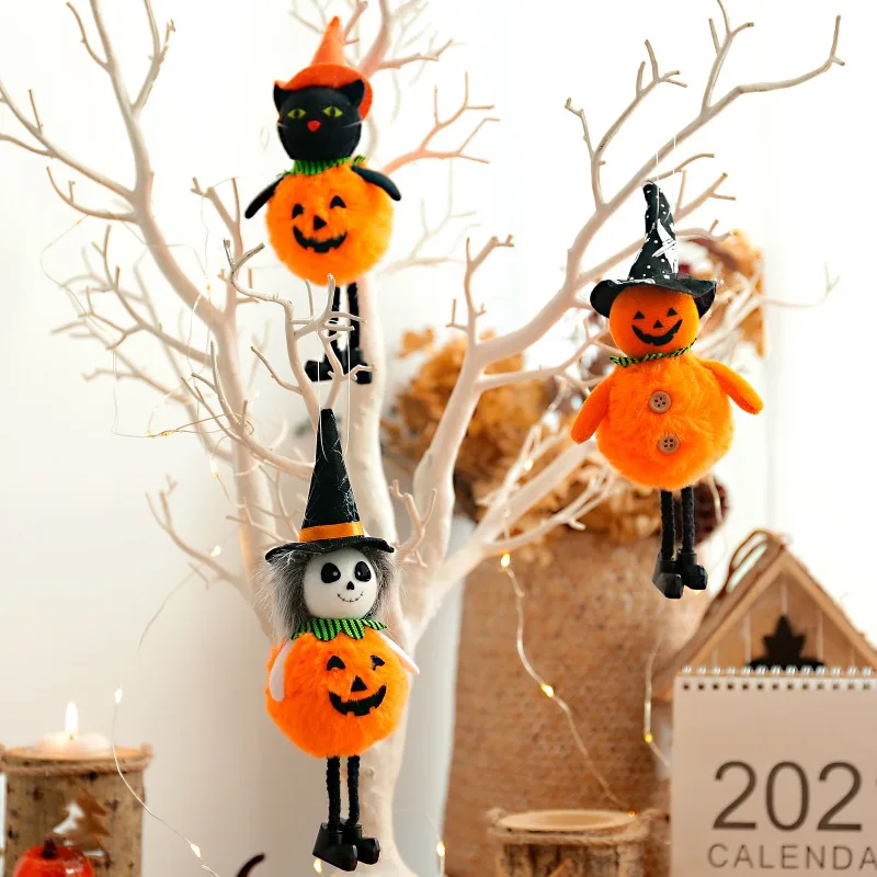 

Plush Doll Pendant Ghost Festival Pumpkin Witch Halloween Ornaments Haunted House Decor Props Halloween Party Decoration Navidad