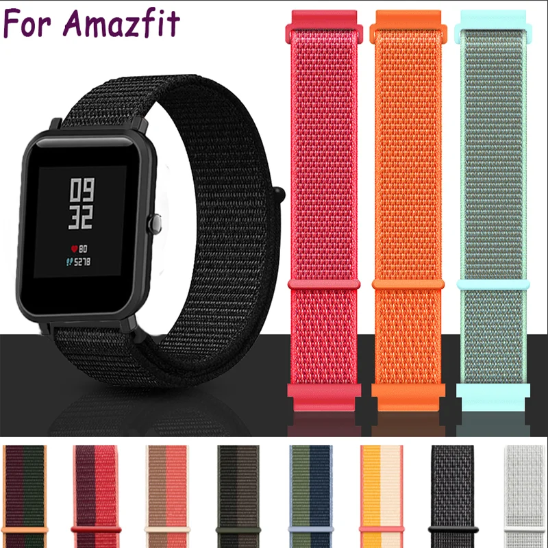 Ремешок нейлоновый для Xiaomi Huami Amazfit Bip S U Pro/Bip Lite спортивный браслет GTS/GTS 2 Mini Correa 22/20