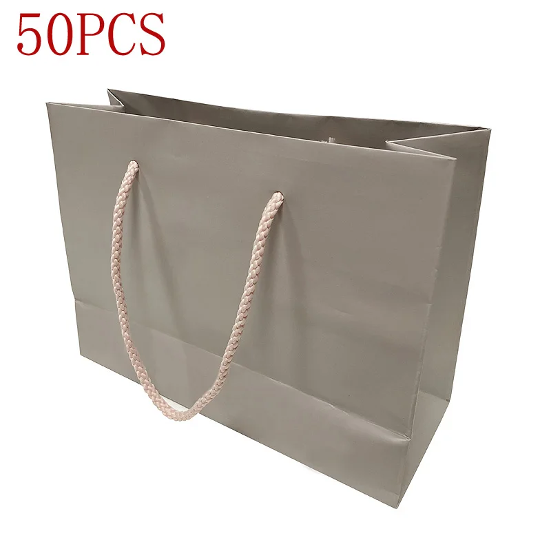 

50 шт., популярные серые бумажные пакеты для бусин, браслетов, ожерелий, колец