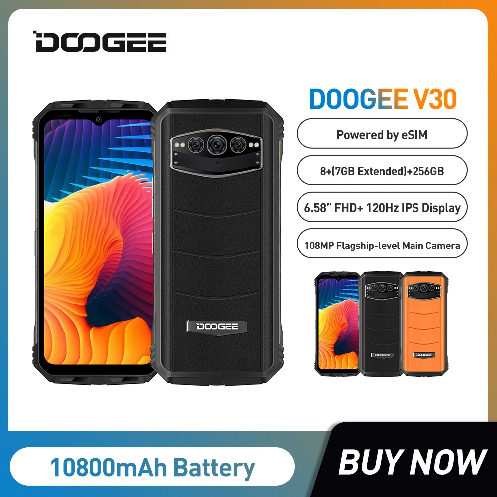 Смартфон DOOGEE V30 eSIM, 6,58 дюйма, 8 + 900 ГБ, 256 МП, 10800 мАч