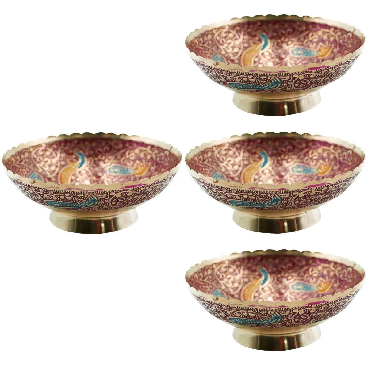 

4pcs Nepal Holy Water Offering Bowl Household Altar Worship Bowl Exquisite Fruit Offering Bowl