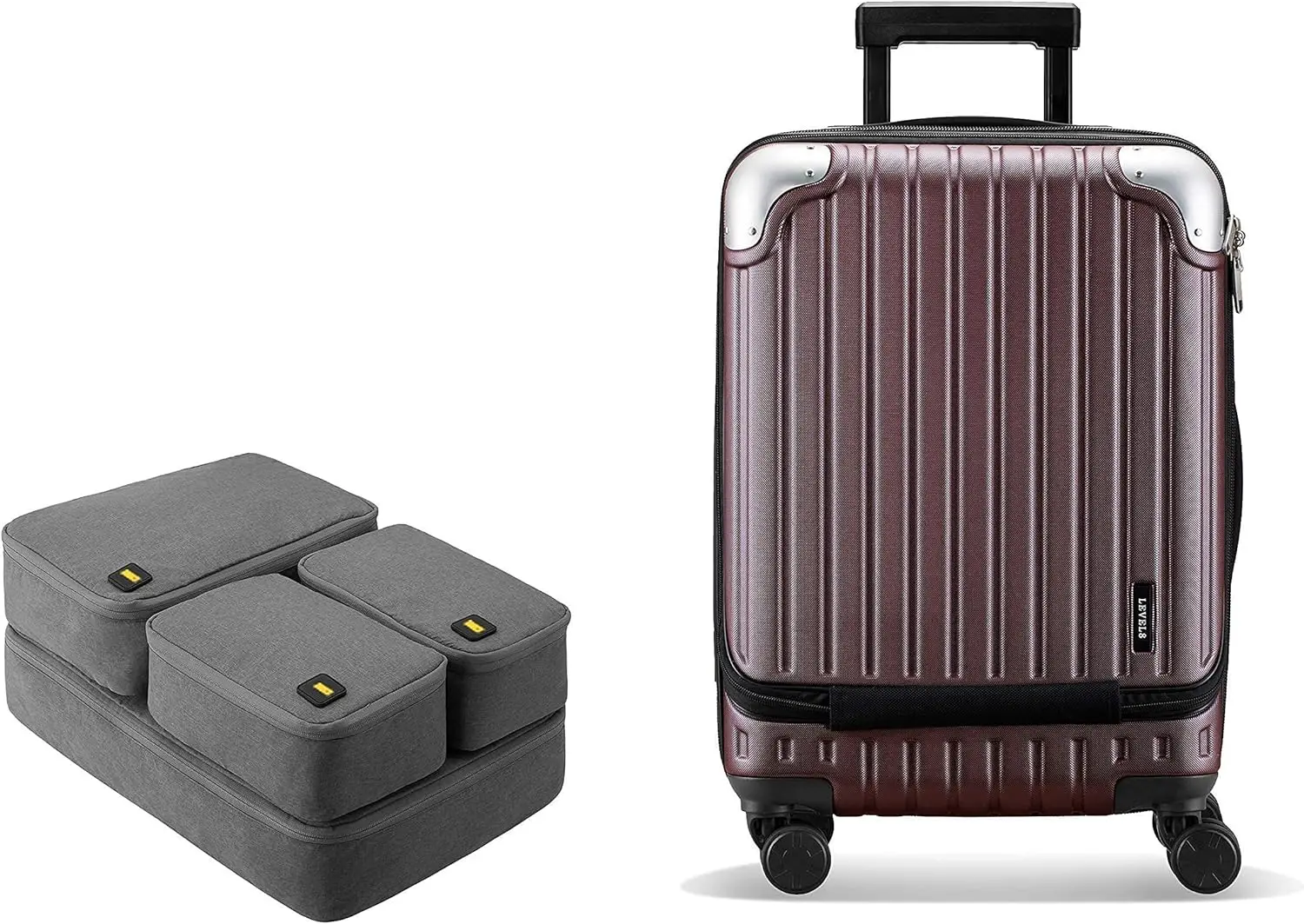 

Grace расширяемый 20-дюймовый чемодан для ручной клади с 4 органайзерами, упаковочные Кубики-красные, ручная кладь 20 дюймов