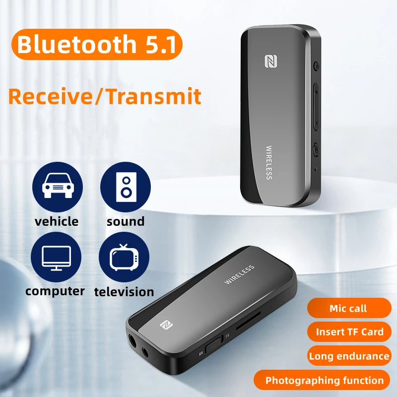 

Bluetooth 5,1 Aux адаптер беспроводной ключ NFC TF карта разъем 3,5 мм Громкая связь для ТВ ПК динамик автомобильный комплект аудио приемник передатчик