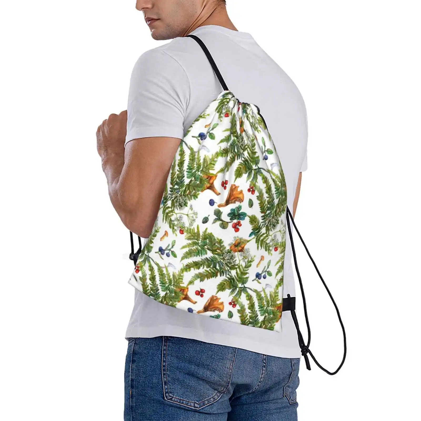 Лидер продаж школьный рюкзак с рисунком лесных ферменов ягод и грибов модные