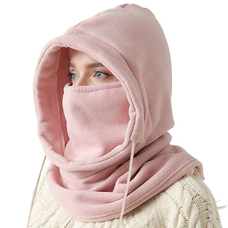 

Зимняя Балаклава унисекс, вязаный капюшон — ветрозащитная маска с шнурком, мотоциклетные головные уборы, теплая вязаная шапка для холодной погоды