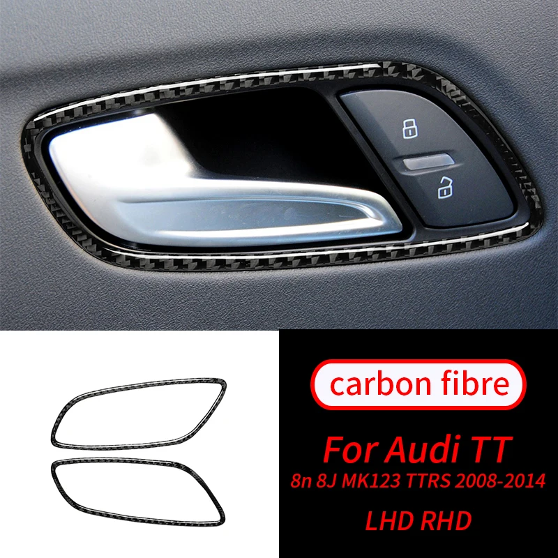 

For Audi TT 8n 8J MK1 2 3 2008-2014 Real Carbon Fiber 2Pcs Durable Practical Self-adhesive Fashion Door Handle Cover Trim
