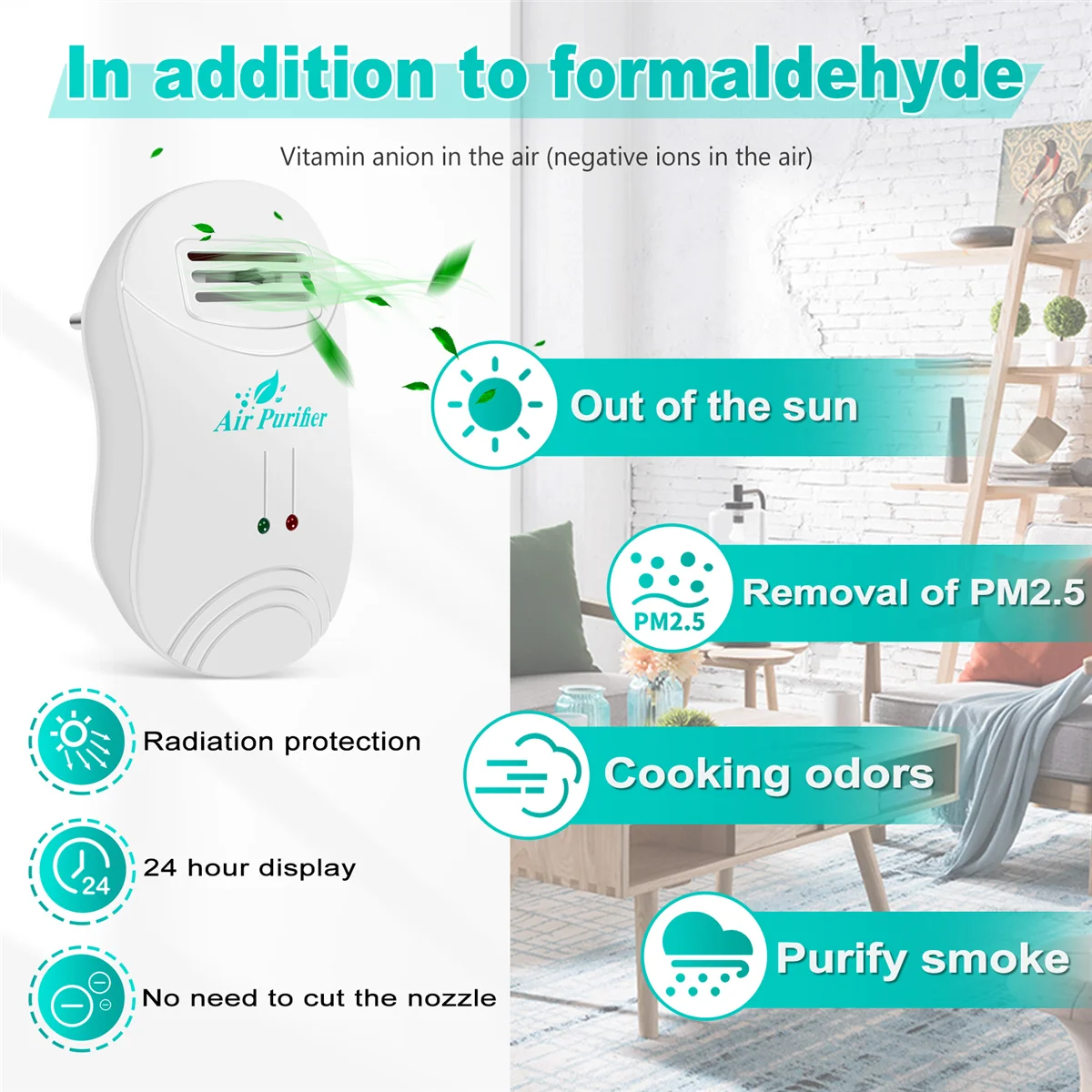 Ионизатор очиститель воздуха для дома генератор отрицательных ионов удаление