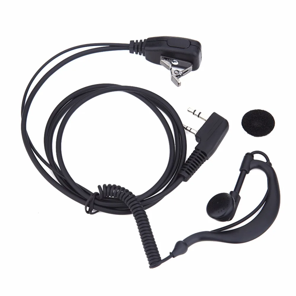 

2 PIN Earpiece Headset PTT MIC 1m Ear Hook Walkie Talkie Earbud Interphone Earphone Earpiece for BAOFENG UV5R/KENWOOD/HYT
