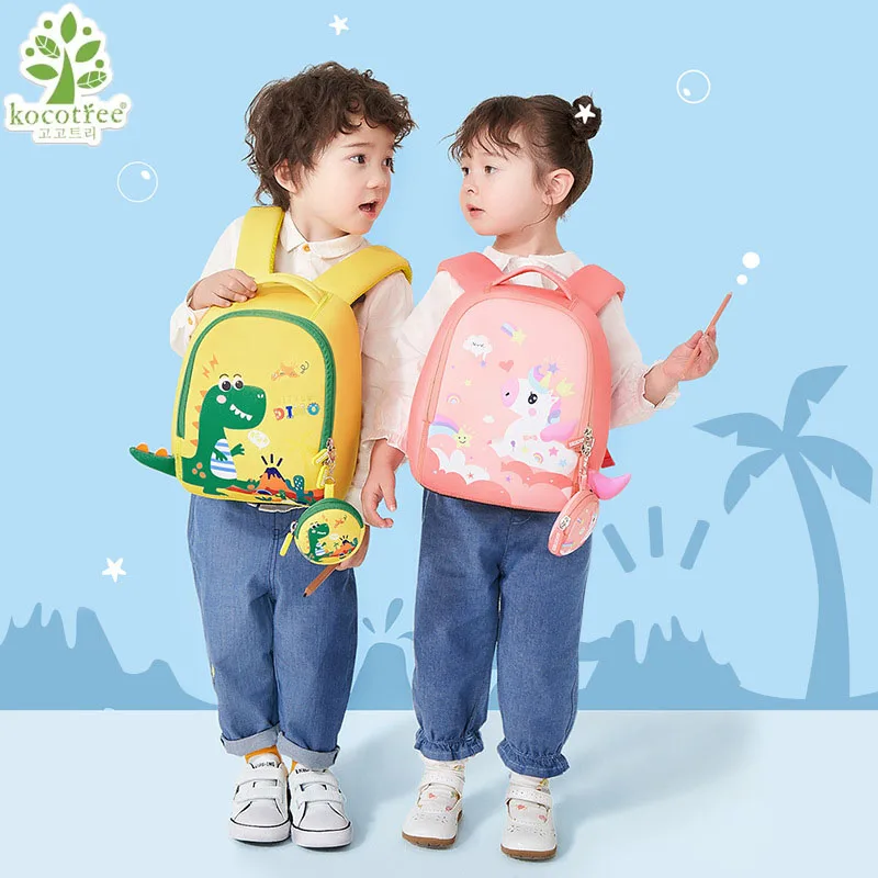 Детский школьный портфель Kocotree, детский рюкзак с защитой от потери для детей 1-6 лет, милая сумка-кошелек в Корейском стиле, патент с защитой о...