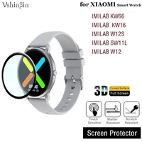 2pcs 3d soft smart watch screen protector for xiaomi imilab kw66 kw16 sw11l w12 w12s scratch proof full cover protective film