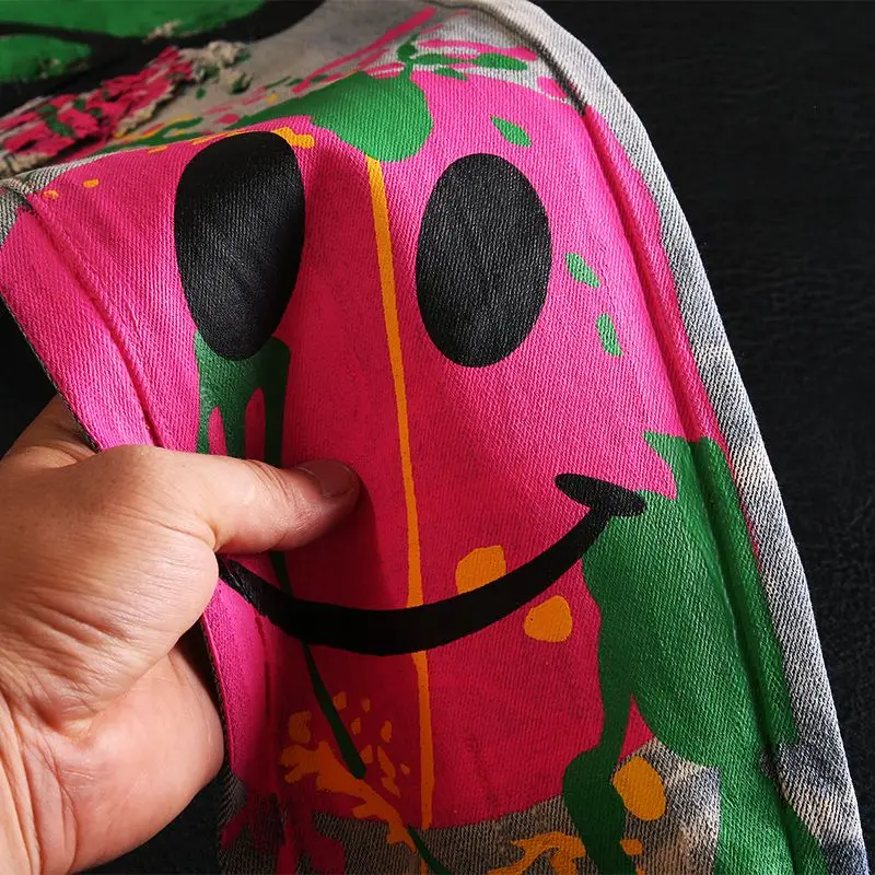 Европейские и американские индивидуальные нарисованные смайлики мужские Модные