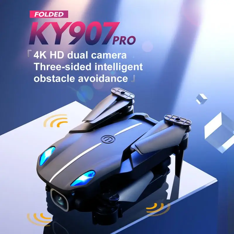 

KY907 Pro RC Quadcopter Obstacle Avoidance Drone HD 4k Profesional Dual Camera Fixed Height Foldable Mini Drones Helicopter Toy