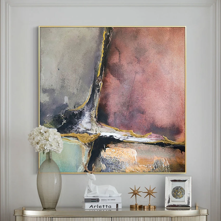 

Canvas Oil Painting Handmade Art Decoration Picture Living Room Bedroom Sofa Wall Light Luxury Aesthetic Poster Acrylic Mural