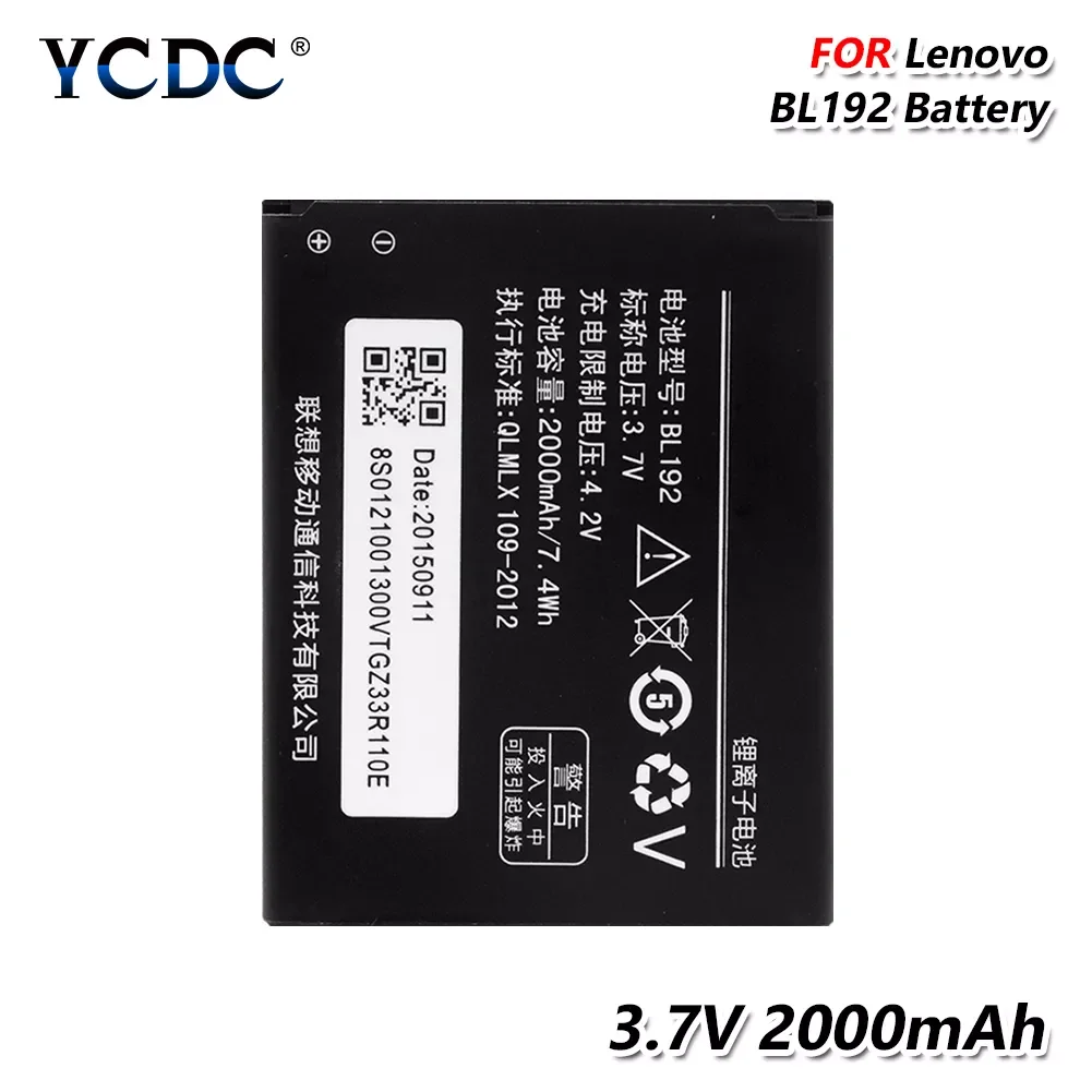 

Li-Po phone 3.7V 2000mAh Battery BL192 For Lenovo A590 A560 A680 A750 A388T Smart Phone A328 A328T A526 A750 A529