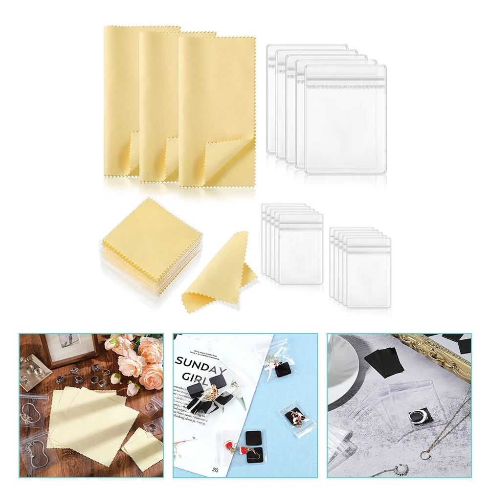 

1 Set Convenient Compact Household Bag Lock Bag Cleaning Cloth for Cleaning Necklace