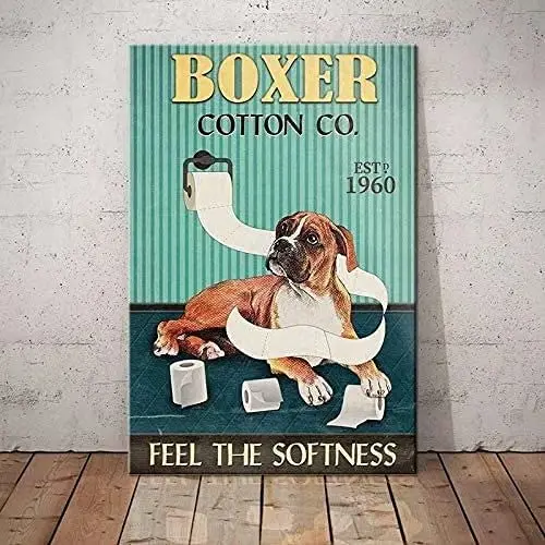 

Оловянные знаки Boxer Dog в стиле ретро, хлопок, ощущение мягкости, украшение для ресторана, кафе, гостиной, кухни, бара