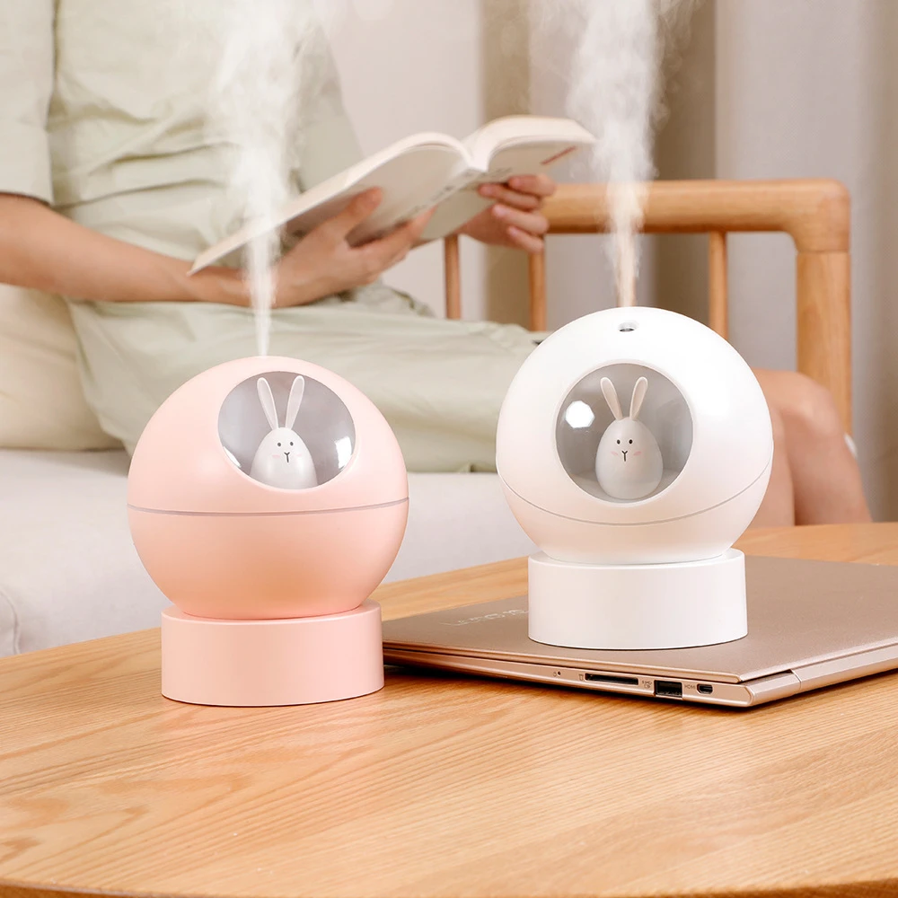 

230ml USB Space Rabbit Air Humidifier Purifier with 7 Color LED Lamp For Home Desktop Ultrasonic Cool Mist Maker Aroma Diffuser