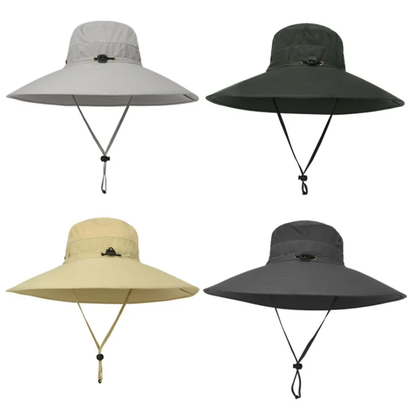 

Summer Sun Hat Men's Outdoor Leisure Big Brim Fishing Hat Sunscreen Breathable Anti-ultraviolet Face Mask Fisherman Women Hat