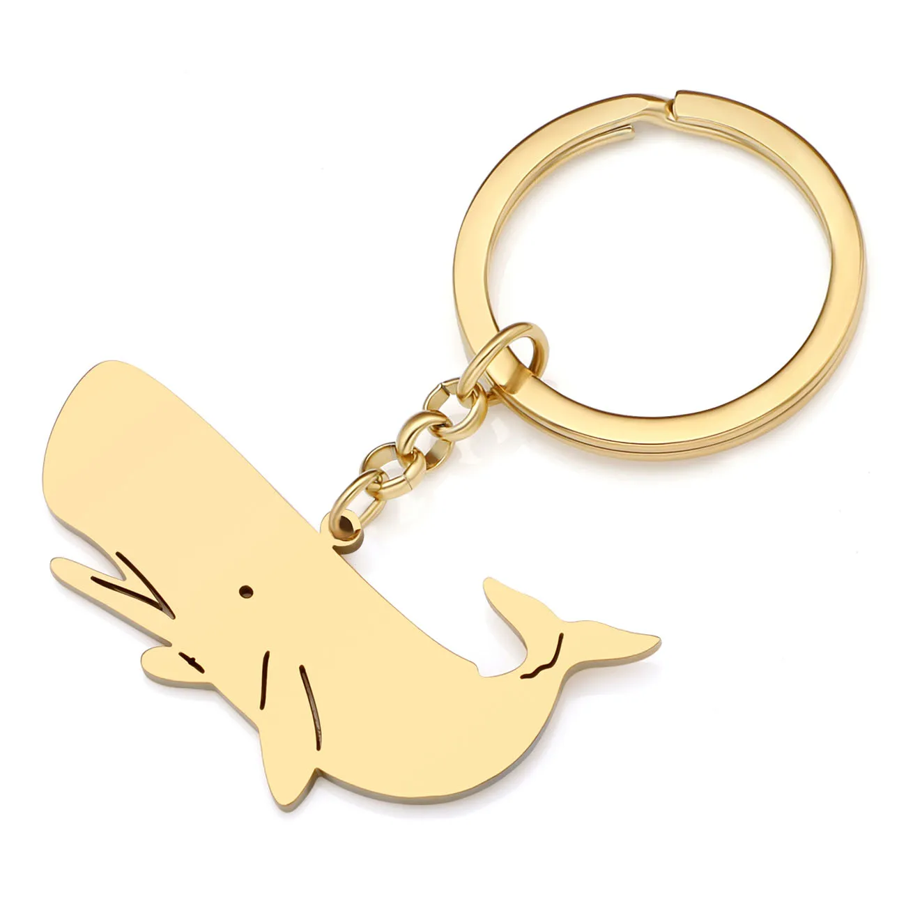 Брелок WEVENI из нержавеющей стали с золотым покрытием в виде спермы и Кита брелок