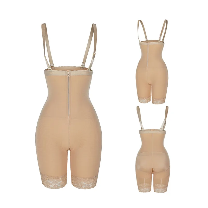 

2022 New One-Piece Corset Women's Belly Slimming Waist Zipper Sling Elastic Net Butt-Lift Underwear body suits for women