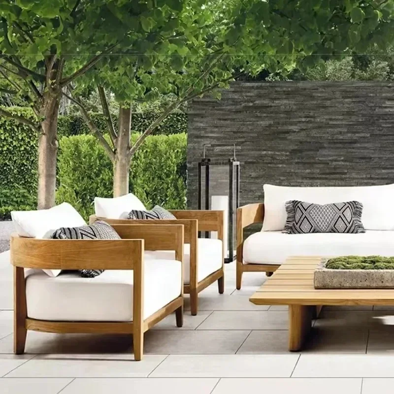 Уличный диван водонепроницаемый Диванный из тика роскошный комплект мебели для