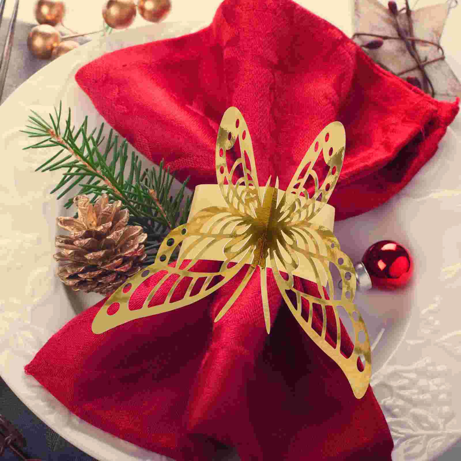 

50Pcs Wedding Birthday Festival Disposable Napkin Rings Butterflies Napkin Rings Butterflies Napkin Holders