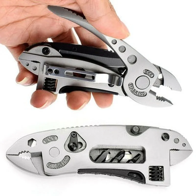 Fold Multi Tool Knife Repair Adjust Gear Outdoor Survive Camp Screwdriver Wrench Jaw Plier Multipurpose Multifunction Spanner