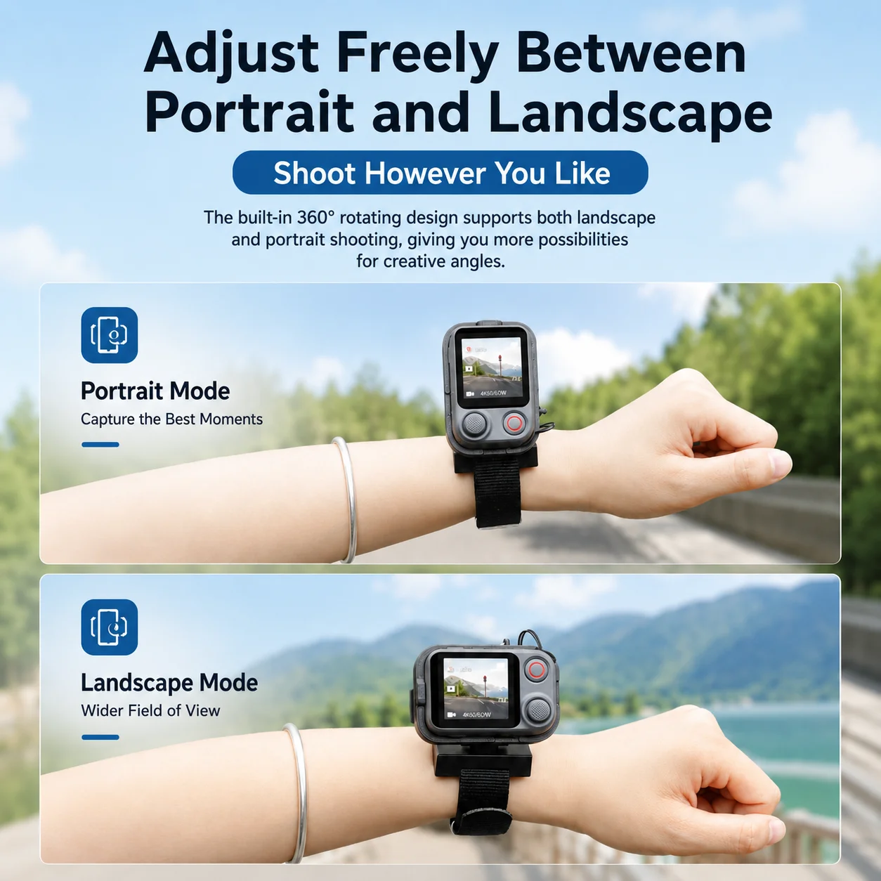 Фото Крепление-держатель для браслета DJI FrameTap Viewfinder Pocket 4 Pro Mobile 8P, магнитное быстросъемное, регулируемый ремешок-аксессуар №2