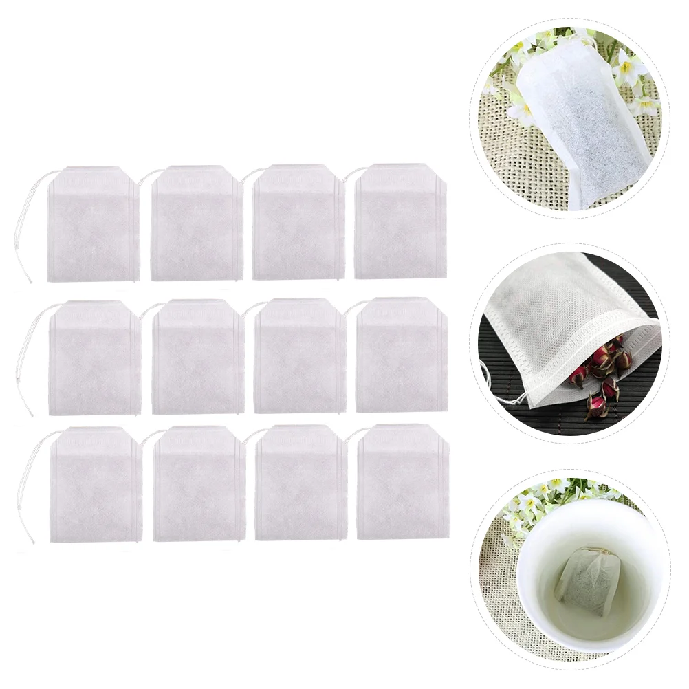 

Tea Filter Disposable Drawstring Empty Loose Filters Infuser Coffee Leaf Strainer Unbleached Mesh Pouch Cotton Brewing Woven Non