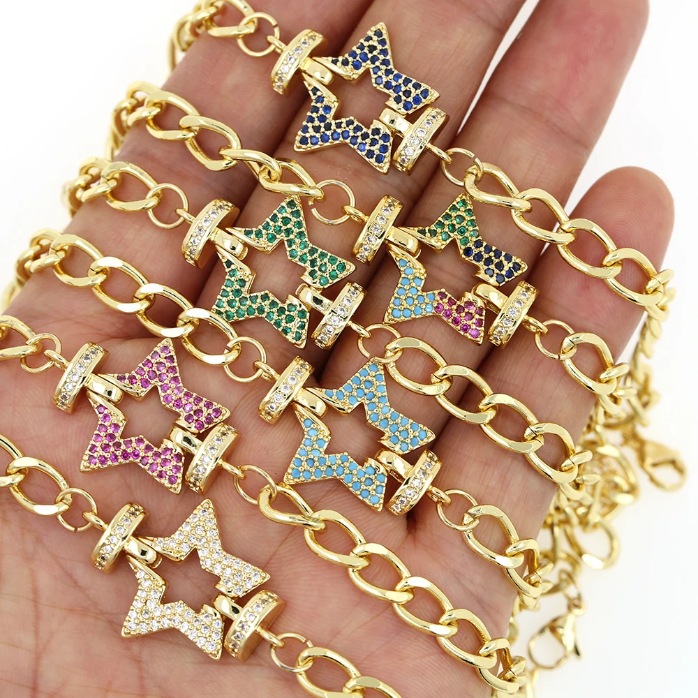 

Модный циркониевый браслет со стразами, женский браслет на палец, серебряный браслет с подвесками в виде звезд, изящный браслет с фианитом