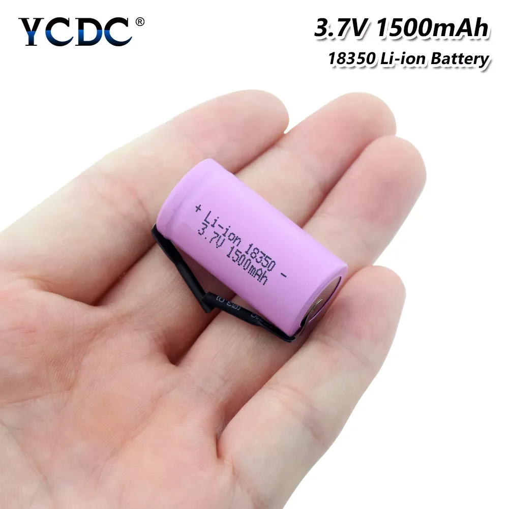 

2023New High Drain 3.7V 1500mAh Rechargeable 18350 Lithium Battery With Soldering Nickel Tabs Stable Discharge Rate No '&#39