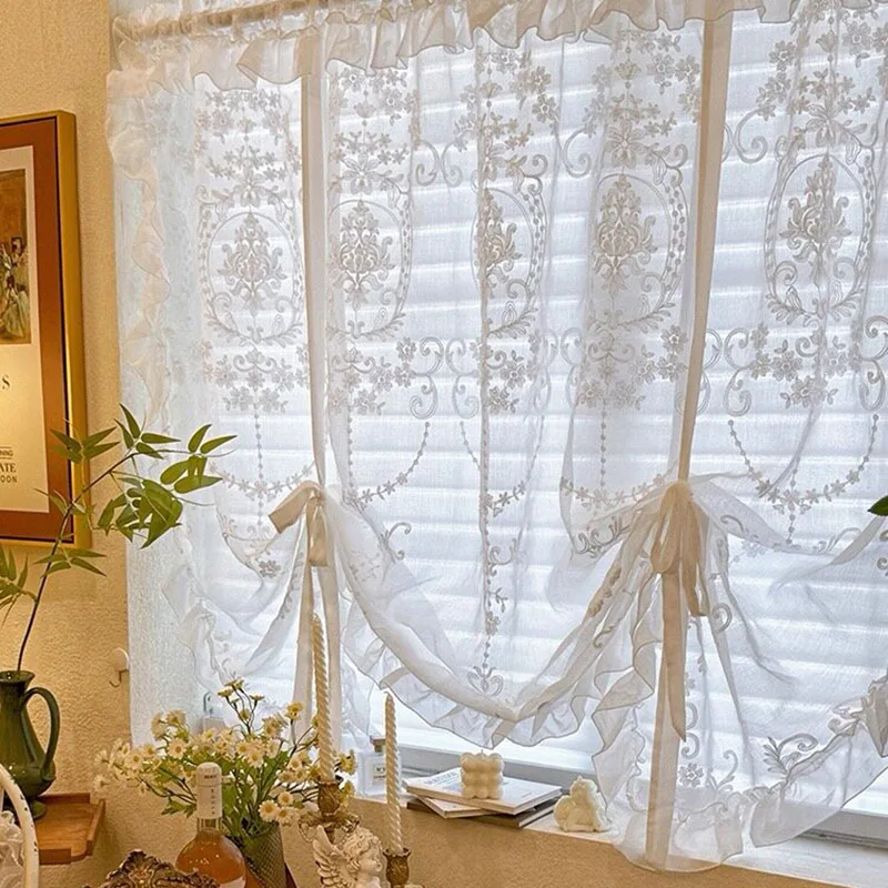 Прозрачные шторы тияна с цветочным рисунком